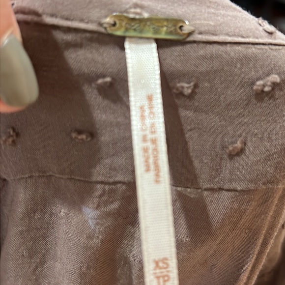 Free people light brown button up blouse - Picture 6 of 7